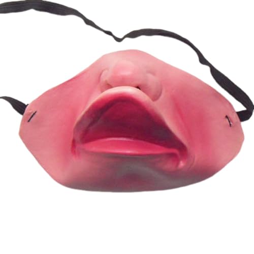SHINROAD Naturlatex-Maske für Erwachsene, Halloween, lustiger Halbgesichtsstreich, atmungsaktiv, realistischer Horror für Kostümparty B von SHINROAD