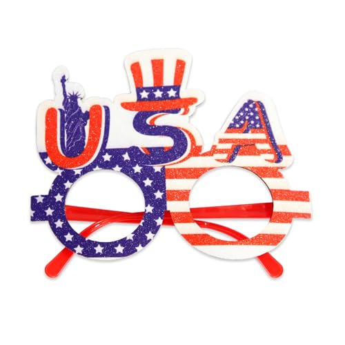 SHINROAD Partyzubehör mit amerikanischer Flagge, 1/12 Stück, patriotische Brille, Sternstreifen, Brillen für Unabhängigkeitstag, Gedenkstätten, Veteranen, Feiern, Rot, Weiß, C von SHINROAD