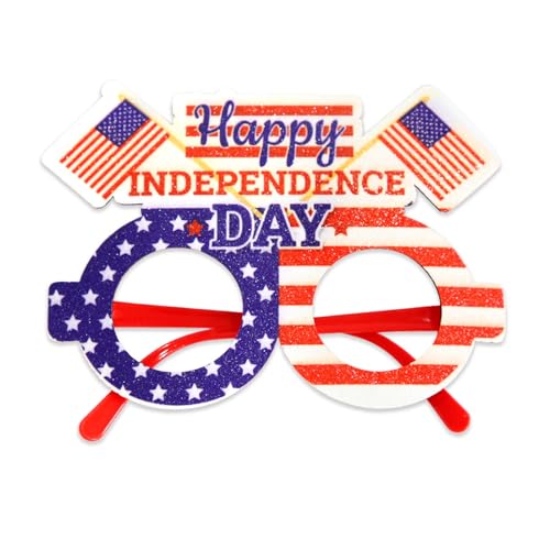 SHINROAD Partyzubehör mit amerikanischer Flagge, 1/12 Stück, patriotische Brille, Sternstreifen, Brillen für Unabhängigkeitstag, Gedenkstätten, Veteranen, Feiern, Rot, Weiß, F von SHINROAD
