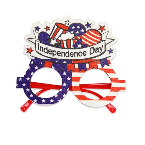 SHINROAD Partyzubehör mit amerikanischer Flagge, 1/12 Stück, patriotische Brille, Sternstreifen, Brillen für Unabhängigkeitstag, Gedenkstätten, Veteranen, Feiern, Rot, Weiß, J von SHINROAD
