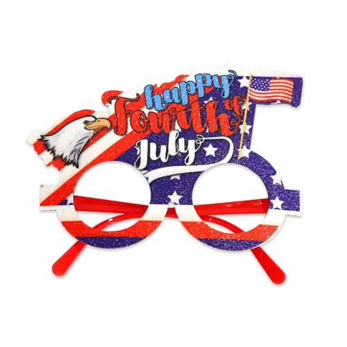 SHINROAD Partyzubehör mit amerikanischer Flagge, 1/12 Stück, patriotische Brille, Sternstreifen, Brillen für Unabhängigkeitstag, Gedenkstätten, Veteranen, Feiern, Rot / Weiß I von SHINROAD