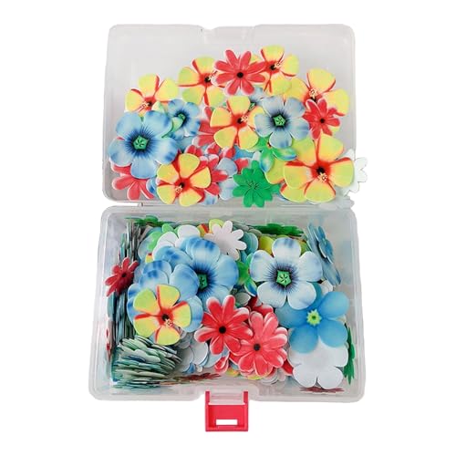 SHINROAD Reispapier Kuchen Blumen Blumen Sortiment 1 Box Hawaii Blumen Schmetterlinge Kuchen Topper Oblaten Papier Dekorationen für Kuchendekoration Kleine Blume von SHINROAD