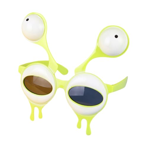 SHINROAD Themen-Sonnenbrille, Karneval, Neuheit mit großen Augen, getönte Gläser, für Festivals, Cosplay-Partys, schrullig, außerirdisch, Gelb von SHINROAD