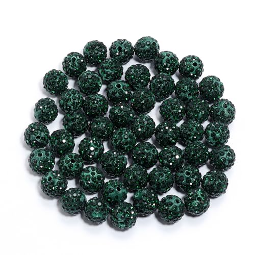 Strassstein-Perlen-Set, schillernde Perlen, 10 mm, Eis-Kollektion, Baseball-Stil, für Schmuck, Grün, 100 Stück von SHINROAD