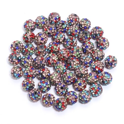 Strassstein-Perlen-Set, schillernde Perlen, 10 mm, Eis-Kollektion, Baseball-Stil, für Schmuck, mehrfarbig, 100 Stück von SHINROAD