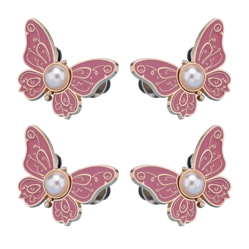 Verstellbare Taillenknöpfe 2/7 Paare Metall Taillenklammer mit Schmetterlingen Form Faux-Perlen wiederverwendbare Hosen Klemmen für DIY-Crafting Cloding-Design-Werkzeuge Pink Lila Verstellbare Taillenknöpfe 2/7 Paare Metall Taillenklammer mit Schmetterlingen Form Faux-Perlen wiederverwendbare Hosen Klemmen für DIY-Crafting Cloding-Design-Werkzeuge Pink Lila von SHINROAD