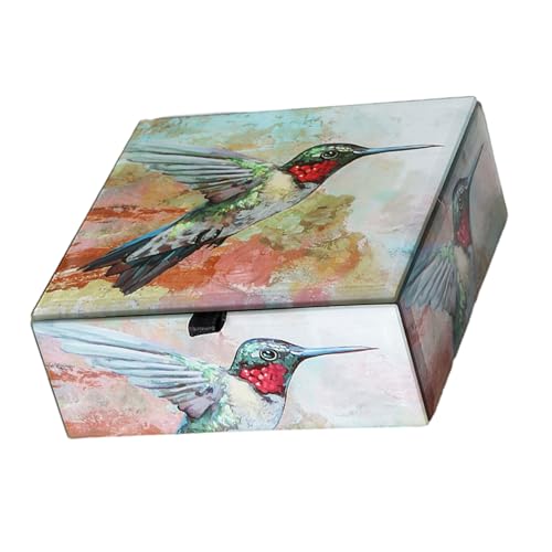 SHITINGRM Schmuck-Aufbewahrungsbox mit Kolibri-Motiv, bemalt, dekorative Schmuckschatulle mit Kolibri-Kunstwerk und Schutzfunktionen, Wie beschrieben SHITINGRM Schmuck-Aufbewahrungsbox mit Kolibri-Motiv, bemalt, dekorative Schmuckschatulle mit Kolibri-Kunstwerk und Schutzfunktionen, Wie beschrieben von SHITINGRM