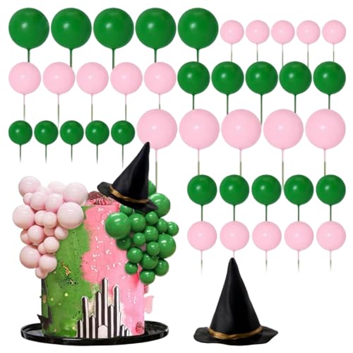 42pcs böser Kuchen -Topper Hexenhut Crown Mini Ballons Cupcake Topper für Geburtstag Halloween Party Dekorationen Vorräte von SHITOOMFE