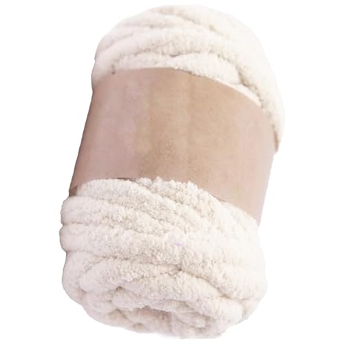 Klobiges Garn für Häkeln 250 g Strick -Chenille -Garn weiche dicke dicke diy flauschige klobige Wolle für Decken Pullover Schals beige, Chenille von SHITOOMFE