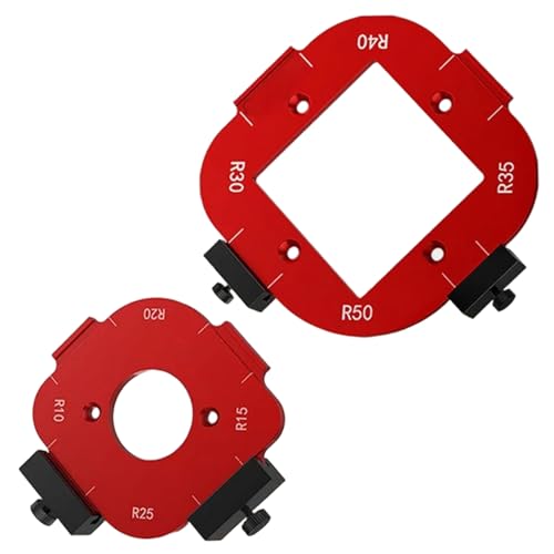 Router-Vorlagen für Holzbearbeitung, 2PCS-Router-Vorlagen für Holzbearbeitung, Aluminiumlegierungs-Jig, R10-R50-Werkzeuge für Bild, Rahmenschneiden von SHITOOMFE