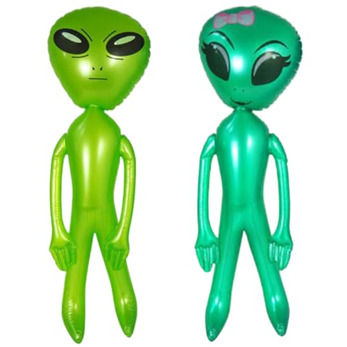 SHITOOMFE Aufblasbare Alien 2PCS 49, 2 Zoll Riesen PVC süßes Mädchen & Junge Blasen Alien für Geburtstagsfeier. von SHITOOMFE