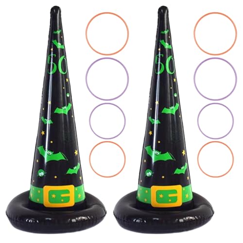 SHITOOMFE Hexenhut, Halloween -Spiele, 2pcs 11 x 22 Zoll aufblasbare Hexenhut mit 8pcs Plastikring für Kinder Erwachsene Familienbedarf SHITOOMFE Hexenhut, Halloween -Spiele, 2pcs 11 x 22 Zoll aufblasbare Hexenhut mit 8pcs Plastikring für Kinder Erwachsene Familienbedarf von SHITOOMFE