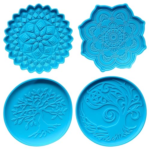 Untersetzerformen für Epoxidharz, 4pcs Coaster Formen 4, 7 -Zoll von SHITOOMFE