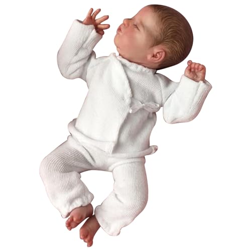 Wiedergeborene Puppen 9,8 Zoll Silikon Babypuppe weiche realistische Babypuppe mit handgezogenen Haaren und Kleidung, die echte lebensechte Babypuppe für Mädchengeschenke, Silikonbabypuppe aussehen von SHITOOMFE