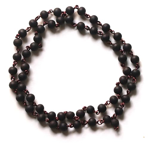 SHIVARATNA Karungali Malai mit Regierungslabor-Zertifikat, hergestellt aus Kupferdraht, 54 + 1 Perlen (8 mm Perlengröße), Ebenholz, Schwarz von SHIVARATNA