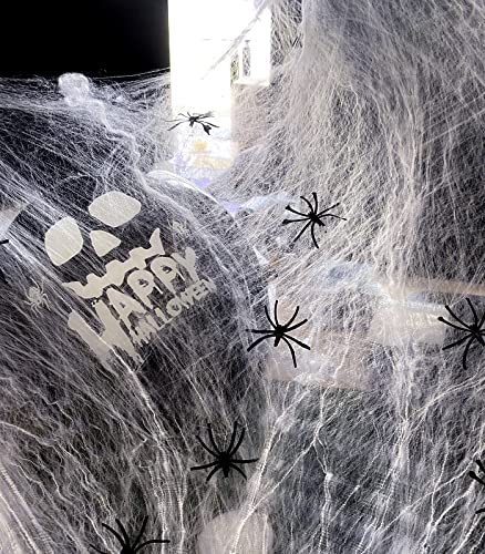 SHIYOUO Halloween Spinnennetz Deko, 100g weiße Baumwolle mit 30 Spinnen Halloween Spinnennetz Spinnennetz Deko Halloween Deko Kit für Halloween Party Deko SHIYOUO Halloween Spinnennetz Deko, 100g weiße Baumwolle mit 30 Spinnen Halloween Spinnennetz Spinnennetz Deko Halloween Deko Kit für Halloween Party Deko von SHIYOUO