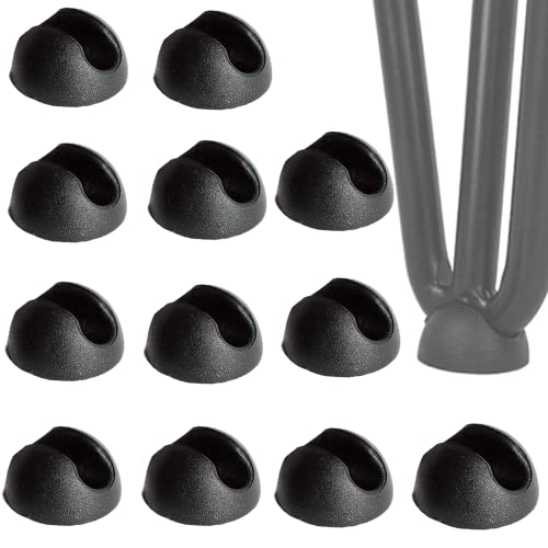 12 Stück Haarnadelbeinschutz Füße Möbelbeine Tischbeine Bodenschoner Silikon Füße Schutz Clip für DIY Möbel (schwarz) von SHIZHENFU