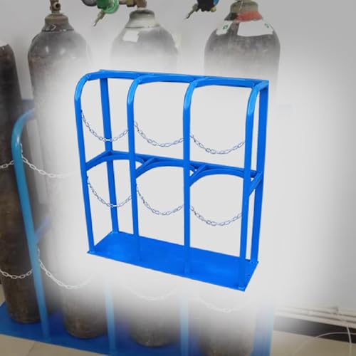 Zylinder-Tankhalter, robuste Schweiß-Gaszylinder, feste Ablage für 1/2/3 Sauerstofftank, bodenmontierbare Gasflaschen-Befestigungshalterung, großes Stahl-Sauerstoff-Aufbewahrungsregal für Kliniken (24 von SHJDBF