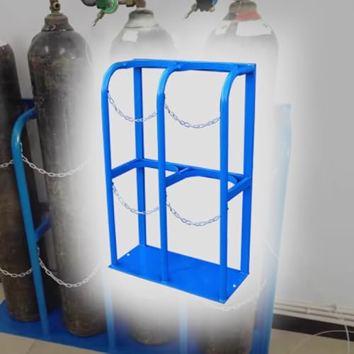 Zylinder-Tankhalter, robuste Schweiß-Gaszylinder, feste Ablage für 1/2/3 Sauerstofftank, bodenmontierbare Gasflaschen-Befestigungshalterung, großes Stahl-Sauerstoff-Aufbewahrungsregal für Kliniken (24 von SHJDBF