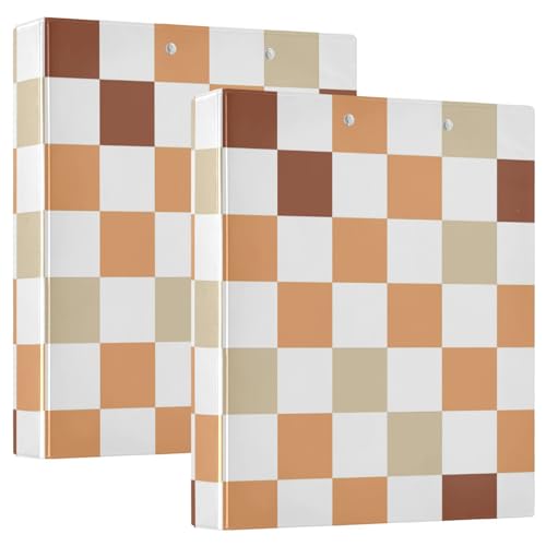 Ringbuch mit 3 Ringen, 3 Ringen, mit Klemmbrett, für 200 Blatt, Weiß, Braun, Orange, Schachbrett, 3,8 cm, für Büro, Zuhause, Schule Ringbuch mit 3 Ringen, 3 Ringen, mit Klemmbrett, für 200 Blatt, Weiß, Braun, Orange, Schachbrett, 3,8 cm, für Büro, Zuhause, Schule von SHJI