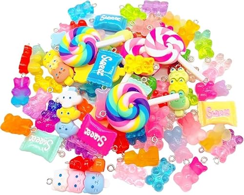 60 Stück Junk Case Charms Kit, Charms für Junk Cases, Phone Nail, Pink Candy Bulk Slime (Candy) von SHJOEE