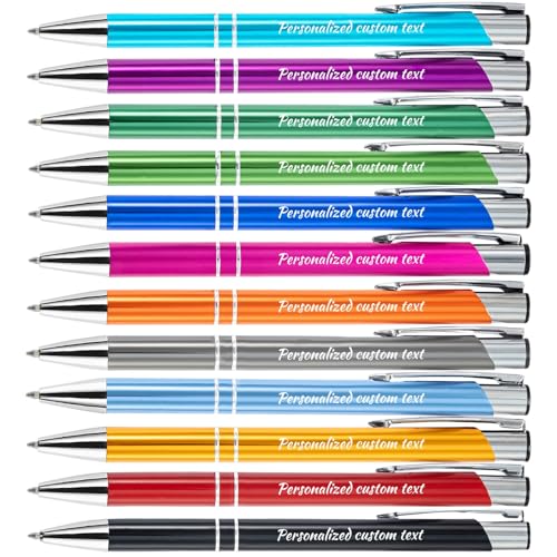 Personalisierte Gravur-Kugelschreiber im Batch, Individueller Kugelschreiber mit Firmenname Logo Telefonnummer URL Werbekugelschreiber für Marketing Promotion Veranstaltungen Schwarze Tinte, 12 Stück Personalisierte Gravur-Kugelschreiber im Batch, Individueller Kugelschreiber mit Firmenname Logo Telefonnummer URL Werbekugelschreiber für Marketing Promotion Veranstaltungen Schwarze Tinte, 12 Stück von SHKINETARRY