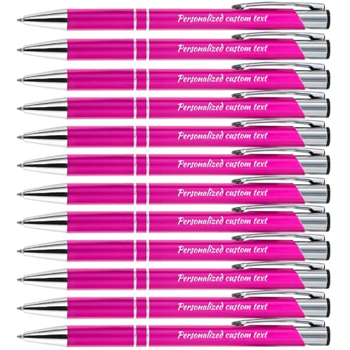 Personalisierte Kugelschreiber mit graviertem Namen, Individuelle Metall-Kugelschreiber mit Text, Nachricht, Geschenkkugelschreiber für Büro, Schule, Hochzeiten, Weihnachten, Schwarze Tinte, 12 Stück Personalisierte Kugelschreiber mit graviertem Namen, Individuelle Metall-Kugelschreiber mit Text, Nachricht, Geschenkkugelschreiber für Büro, Schule, Hochzeiten, Weihnachten, Schwarze Tinte, 12 Stück von SHKINETARRY