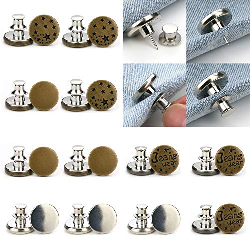 Ersatz Jean Buttons,Knöpfe Hosen Enger Machen,17mm Ersatz Jean Buttons,Abnehmbarer Metallknopf zum Erweitern oder Reduzieren der Hosengröße (12 Stück) von SHONCO