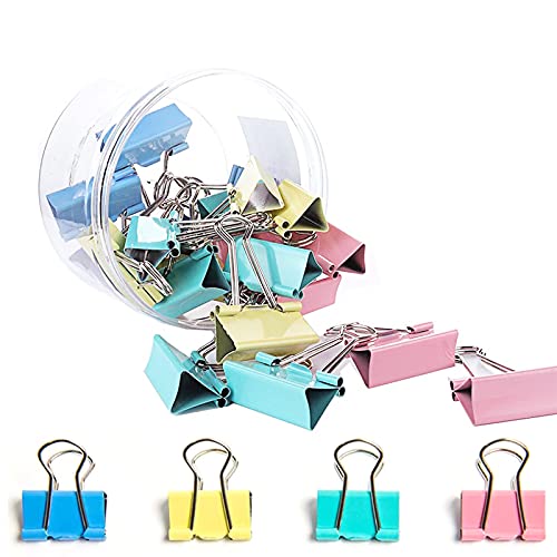 Foldback Klammern, 40 Stück Metall Büroklammern Binder Clip, Briefpapier Clips Vielzweckklammern 19mm Foldback Klammern, 40 Stück Metall Büroklammern Binder Clip, Briefpapier Clips Vielzweckklammern 19mm von WRIOL