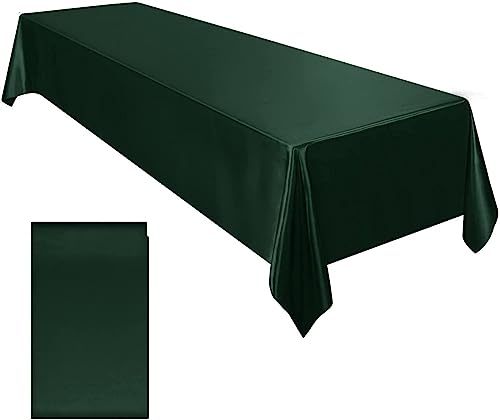 Tischdecke, rechteckig, Satin-Tischdecke, 144 x 270 cm, hell, glatte Seide, Tischdecke, Esstischdekoration, dunkelgrün, 1 Stück Tischdecke, rechteckig, Satin-Tischdecke, 144 x 270 cm, hell, glatte Seide, Tischdecke, Esstischdekoration, dunkelgrün, 1 Stück von SHOORR