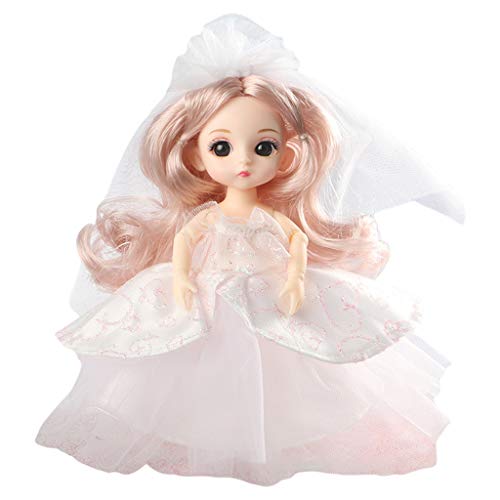 SHOOYIO Weißes Wunderschönes Langes Hochzeitskleid Prinzessinnenkleid Kleidung Mit Schleier Für Mädchenpuppen Kindergeburtstag Babys Zum Spielen Für Puppen Dinosaurier von SHOOYIO