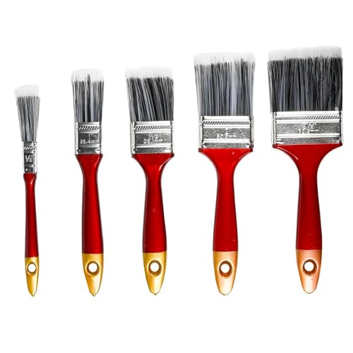 Pinsel Pinselset, Set mit 5 flachen Synthetikborsten, für Farben auf Wasserbasis, Acrylfarben, Größen 12-25, 38-50, 63 mm Pinsel Pinselset, Set mit 5 flachen Synthetikborsten, für Farben auf Wasserbasis, Acrylfarben, Größen 12-25, 38-50, 63 mm von SHOP-STORY