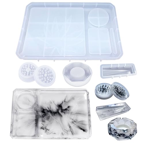 Epoxidharz-Formen-Set, großes Rolltablett und Schleifform zum Schleifen und Aufbewahren, DIY-Harzguss, Epoxidharz-Set, 5-teilig von SHOSKY