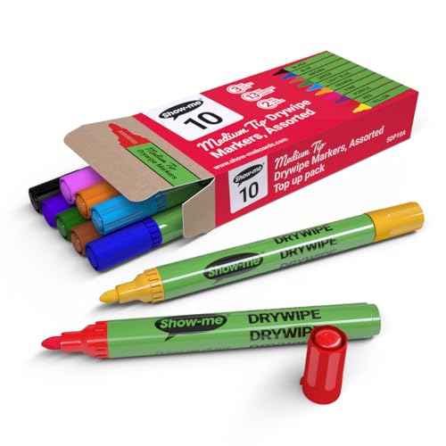 Whiteboard-Marker, Spitze mittel, verschiedene Farben, 10 Stück Whiteboard-Marker, Spitze mittel, verschiedene Farben, 10 Stück von SHOW-ME