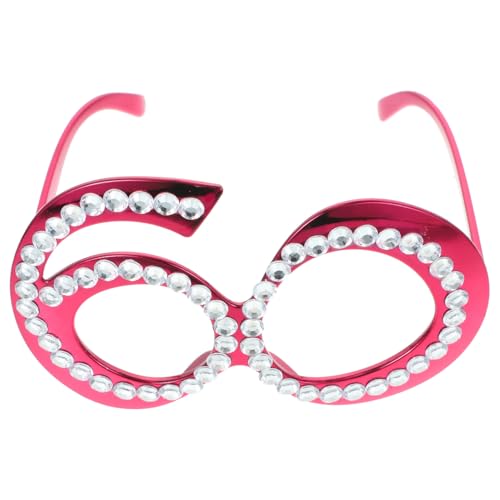 SHOWERORO 1 Paar 60 Jahre alte Geburtstagsbrille – rote Zahl 60 Retro Kostüm Brille für 60. Geburtstag Party Dekorationen von SHOWERORO