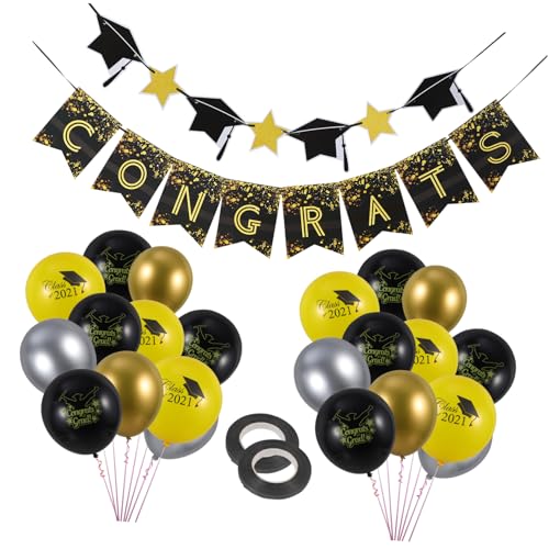 SHOWERORO Zubehör Für Die Abschlussfeier: Party-dekorationsset Mit Latexballons Und Bannern von SHOWERORO