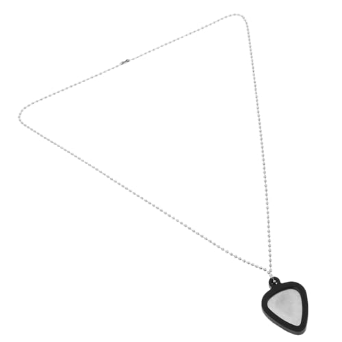 SHOWERORO 1 Set Gitarren-plektrum-halter, E-gitarren-halskette, Edelstahl-schmuck, Herzförmige Halskette, Bass-plektrum-anhänger, Anhänger Für Musikliebhaber Und Musiker von SHOWERORO