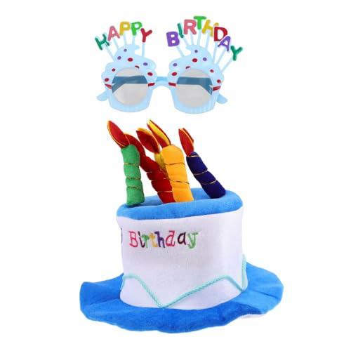 SHOWERORO Set Mit Geburtstagstortenhut Sonnenbrille Foto-requisite Für Geburtstagspartys Fotoautomaten-zubehör Kopfbedeckungen Für Damen Und Herren Zur Feierdekoration von SHOWERORO