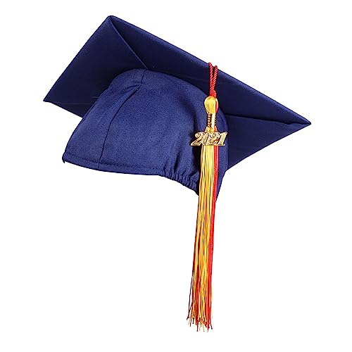 SHOWERORO 2021 Graduierungshut Bachelor Cap Quaste Trencher Für High School Bachelor Gewebter Stoff Grau Einheitsgröße von SHOWERORO
