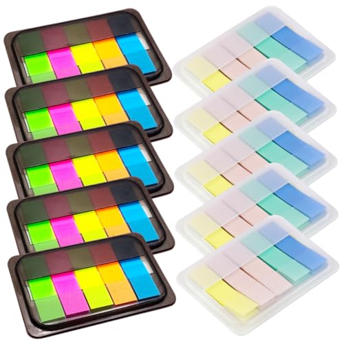 SHOWERORO 10 Kartons Selbstklebende Lesetabs Bunte Haftstreifen für Bücher und Notizen Papiermaterial Ablösbare Page Tabs mit Farbcodierung Praktische Markierung für Studium und Büro von SHOWERORO