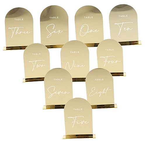 SHOWERORO 10 Stück Acryl Tisch Karten Gästelisten Hochzeit Party Nummern Karten Für Tischdeko von SHOWERORO