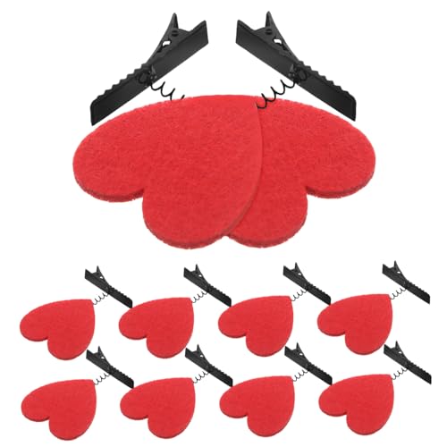 SHOWERORO 10 Stück Kleine Süße Herz-haarspangen – Valentinstags-accessoires Für Mädchen Und Frauen, Dünnes Haar, Sichere Haarspangen, Partygeschenk von SHOWERORO