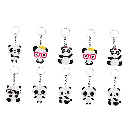 SHOWERORO 10 Stück Schlüsselanhänger Panda Schlüsselanhänger Dekor Mehrzweck Panda Anhänger Schlüsselanhänger Schöne Panda Anhänger Cartoon Panda Dekor Schlüssel Dekor Panda von SHOWERORO