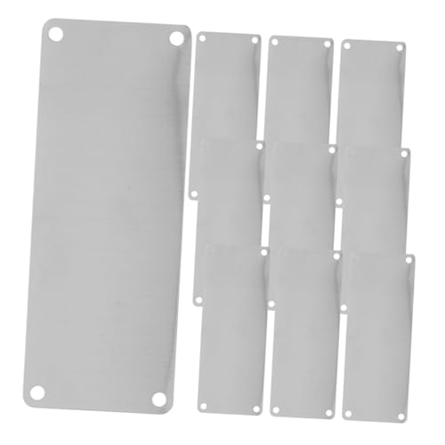 SHOWERORO 10 Stück Teiliges Edelstahl Schild Blanko Namensschilder mit Löchern Robuste Metallplatte Präzise Gravur Blanko Türschilder für Gewerbe und Persönlichen Vielseitig Einsetzbar von SHOWERORO