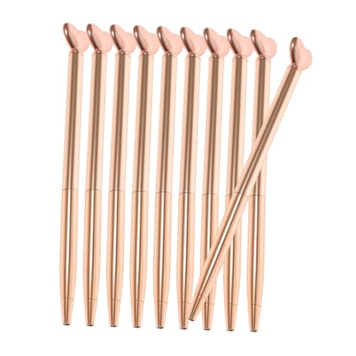 SHOWERORO 10 Stück Teiliges Herz Kugelschreiber Roségold Mittlere Spitze Langlebige Blaue Kreatives Schreibgerät für Valentinstag Hochzeits und Partygeschenke Stilvoll und Praktisch für von SHOWERORO