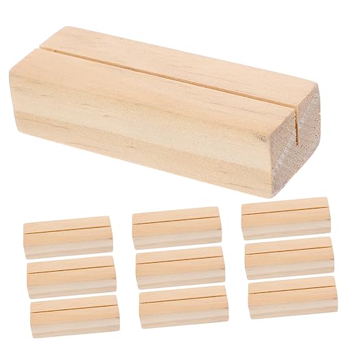 SHOWERORO 10Stücke Teiliges Hölzerne Kartenhalter Multifunktionale Clip für Tischdekoration Fotoclips Visitenkarten und Menükarten für Büro Zuhause und DIY Projekte von SHOWERORO