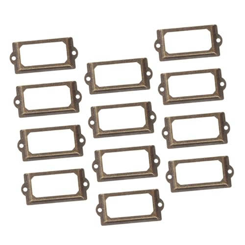 SHOWERORO 12 Stück Teiliges Antike Metall etikettenrahmen für Vintage Schrankbeschriftung Halter aus Hochwertigem Praktische Labelhalter für Aktenkästen und Möbel SHOWERORO 12 Stück Teiliges Antike Metall etikettenrahmen für Vintage Schrankbeschriftung Halter aus Hochwertigem Praktische Labelhalter für Aktenkästen und Möbel von SHOWERORO