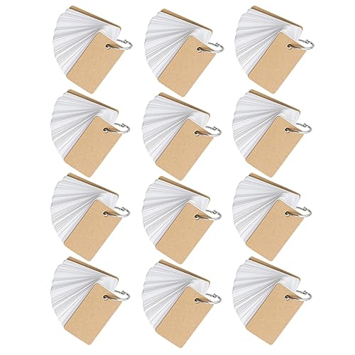 SHOWERORO 12 Stück Teiliges Ring Notizbuch aus Hochwertigem Karton Praktische Notizblätter für Vokabeln Listen und Erinnerungen für Schule und DIY Projekte von SHOWERORO