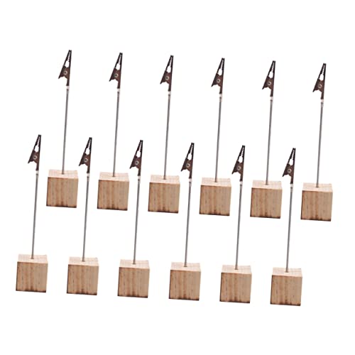 SHOWERORO 12 Stück Memo-clip Holzhalter Tischnummernständer Einfacher Memo-notizhalter Für Schreibtisch von SHOWERORO