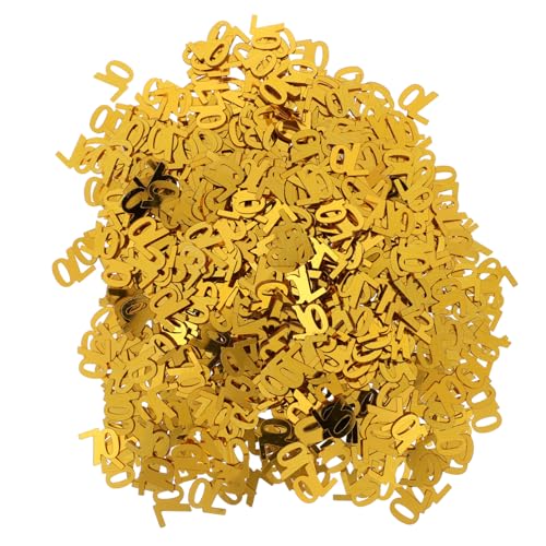 SHOWERORO Funkelnde Geburtstagsparty-Dekorationen: 1200 goldene Konfetti mit der Zahl 70 elegantes Zubehör für Jubiläumsfeiern von SHOWERORO